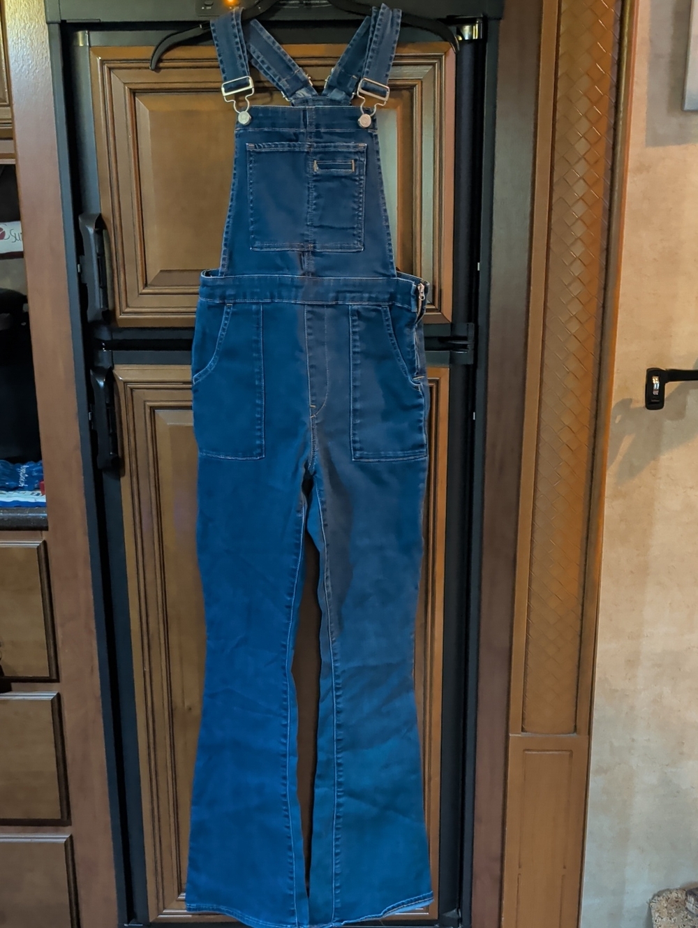 Gap 1969 Boot Cut Women’s Blue Denim Overalls with Front Bib Pocket